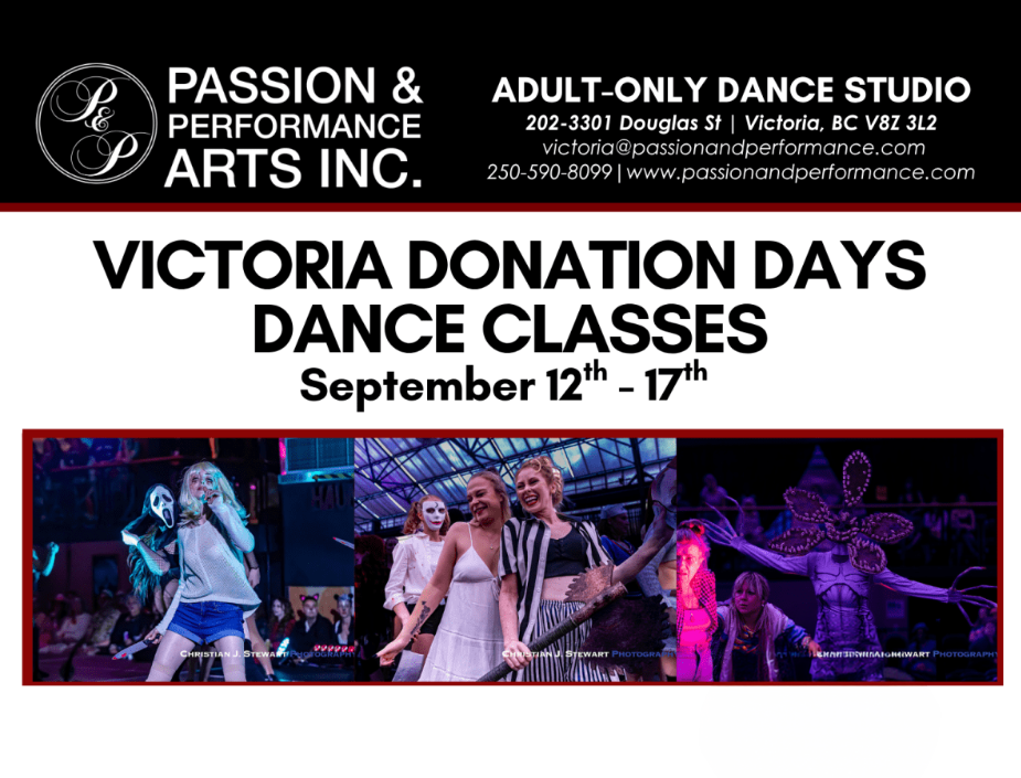 Passion And Performance Victoria Donation Days - Adult Dance Classes by Donation (19+)